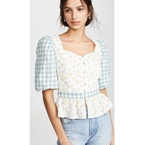 Ditsy Cherry Peplum Top - English Factory